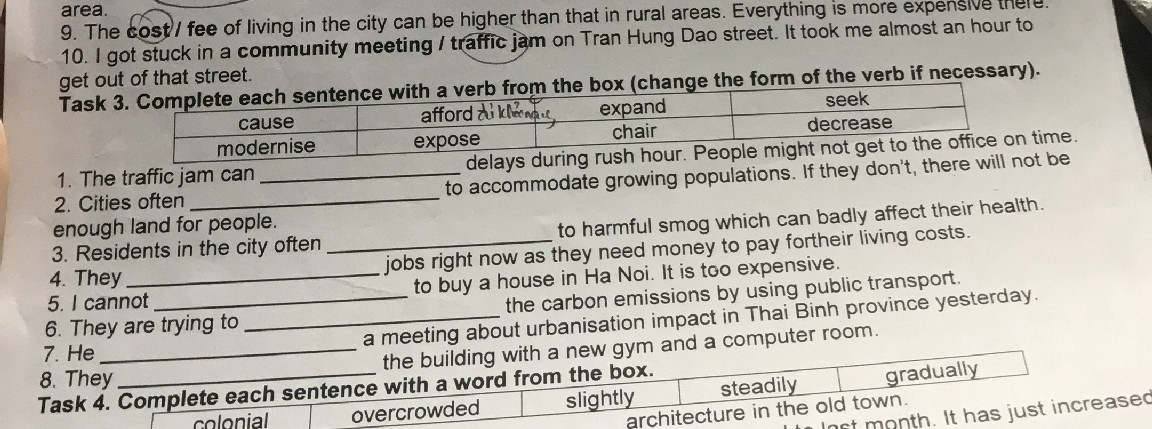 Task 3. Complete each sentence with a verb | StudyX