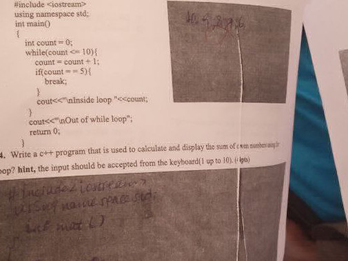 The provided C++ code snippet is: ```cpp | StudyX