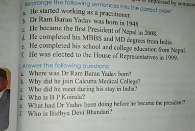 Rearrange the following sentences into the | StudyX