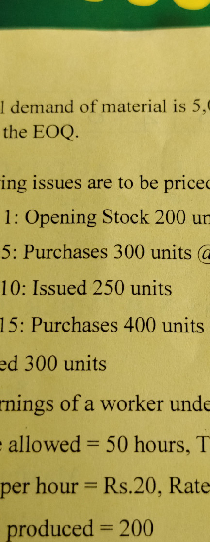Total demand of material is 5,000 units. | StudyX