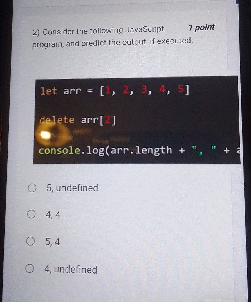 Consider the following JavaScript program, | StudyX