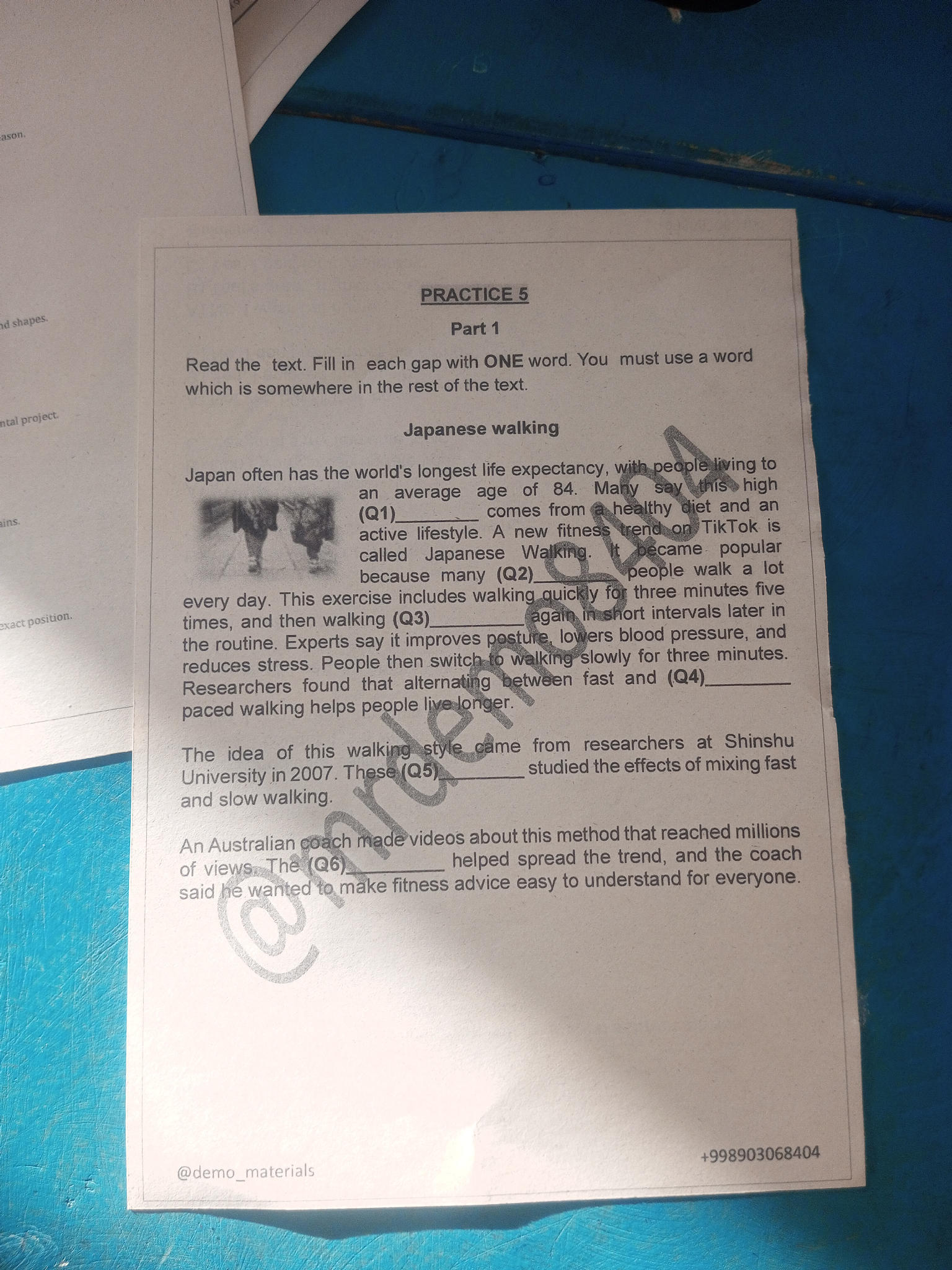 PRACTICE 5 Part 1 Read the text. Fill in | StudyX
