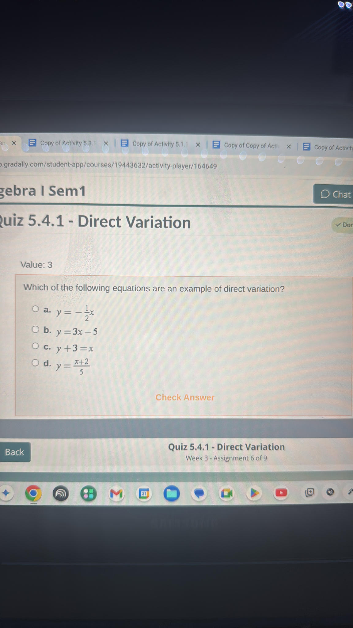 Which of the following equations are an | StudyX