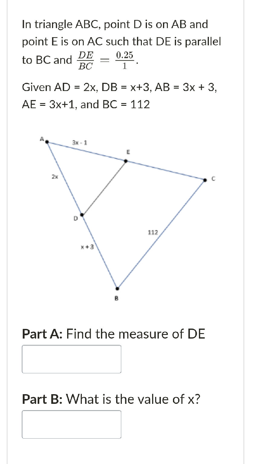 In triangle ABC, point D is on AB and point | StudyX