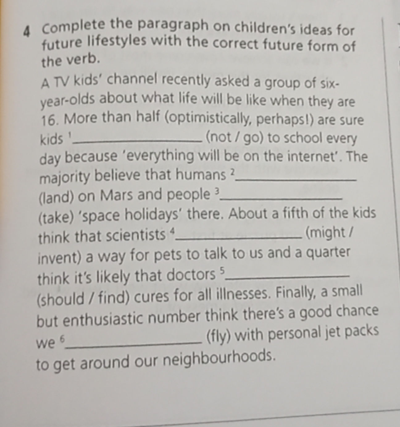 Complete the paragraph on children's ideas | StudyX