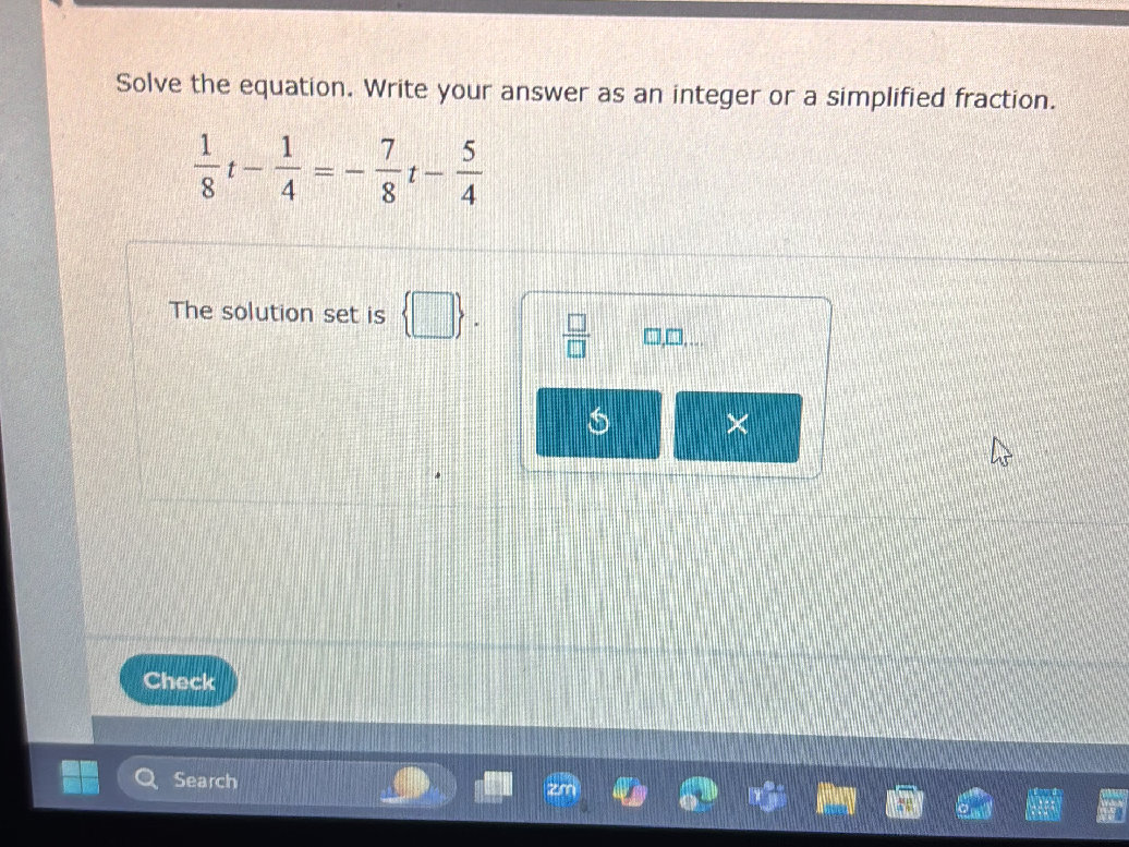 Solve the equation. Write your answer as an | StudyX