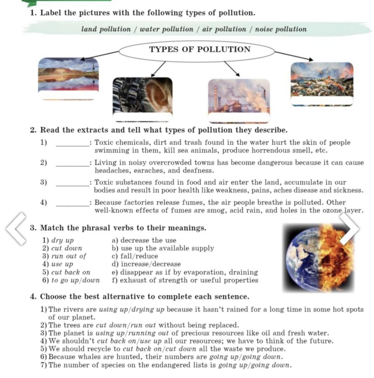 Polution Label 1. Label the pictures with the following | StudyX