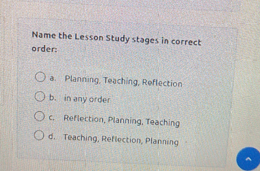 Name the Lesson Study stages in correct | StudyX