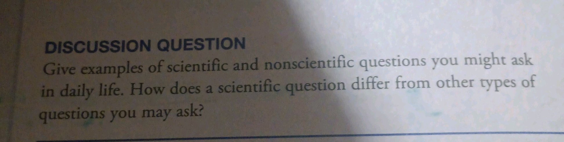 Non Scientific Question Example Give examples of scientific and | StudyX