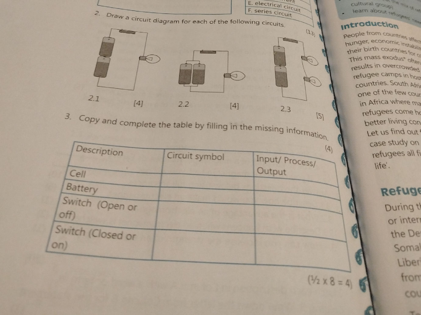 Draw a circuit diagram for each of the | StudyX