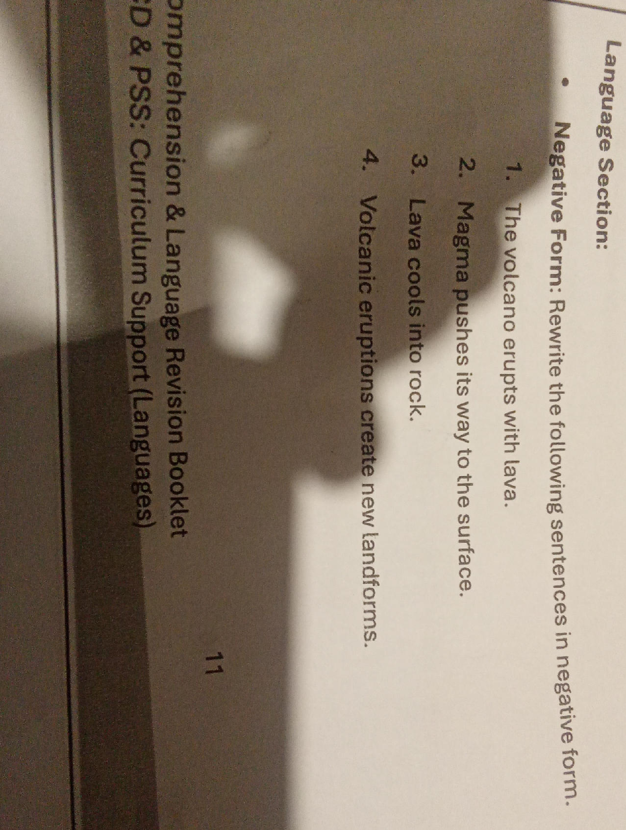 Negative Form: Rewrite the following | StudyX