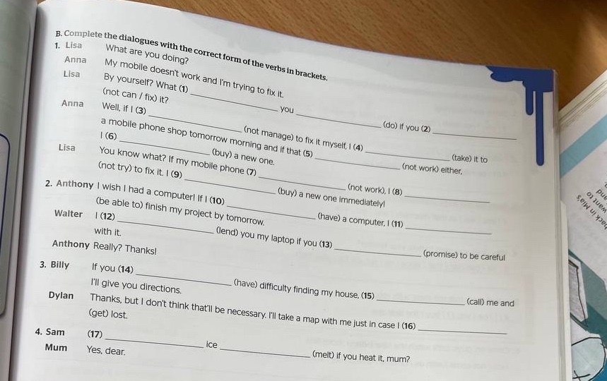 Complete the dialogues with the correct form | StudyX