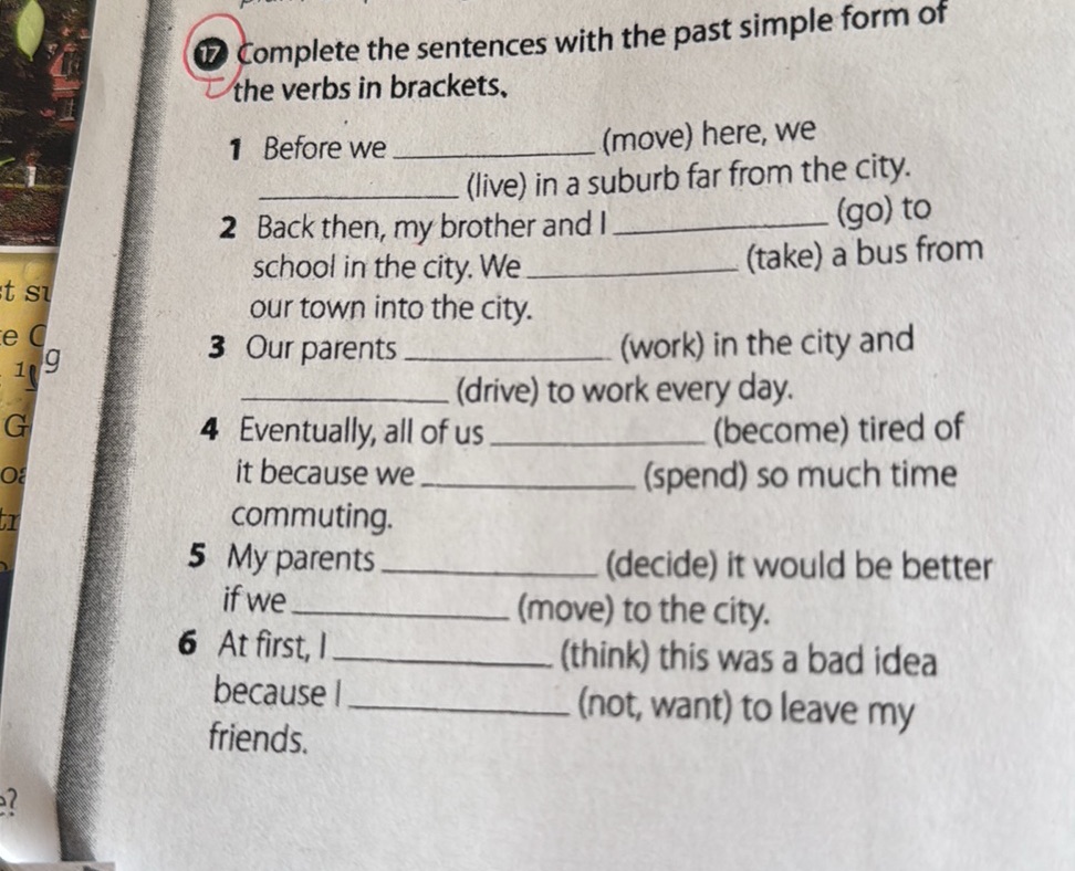Complete the sentences with the past simple | StudyX
