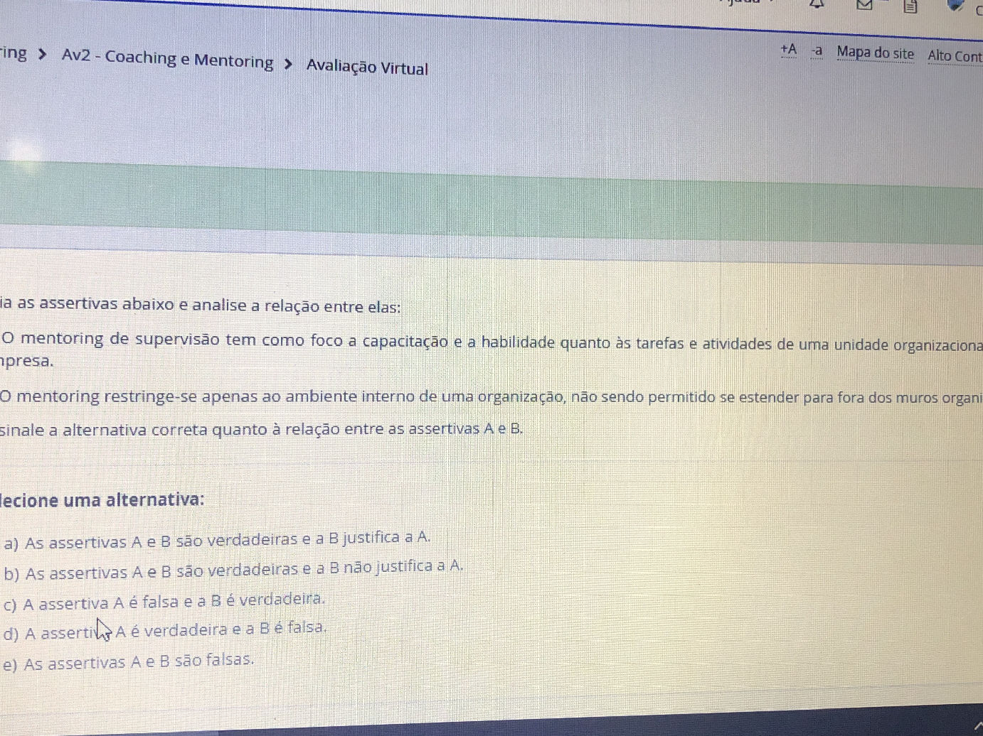 Leia as assertivas abaixo e analise a | StudyX