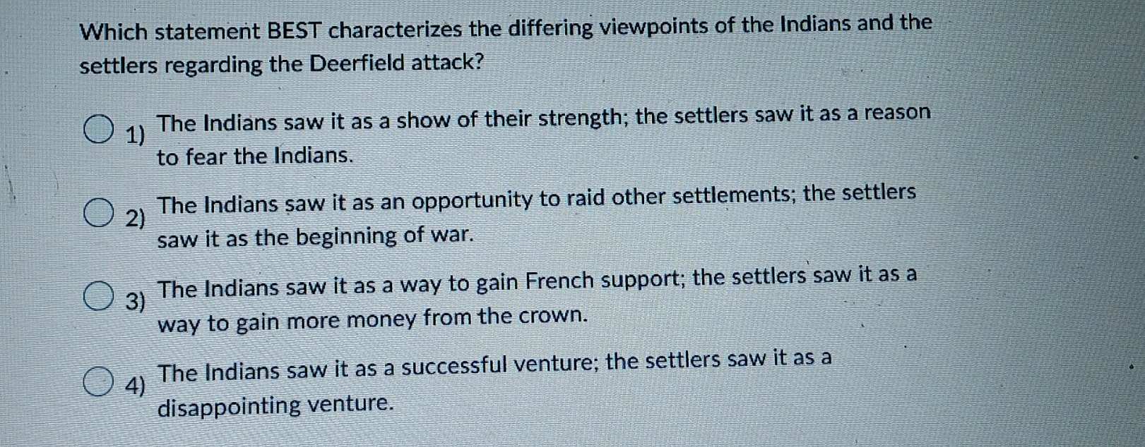 Which statement BEST characterizes the | StudyX
