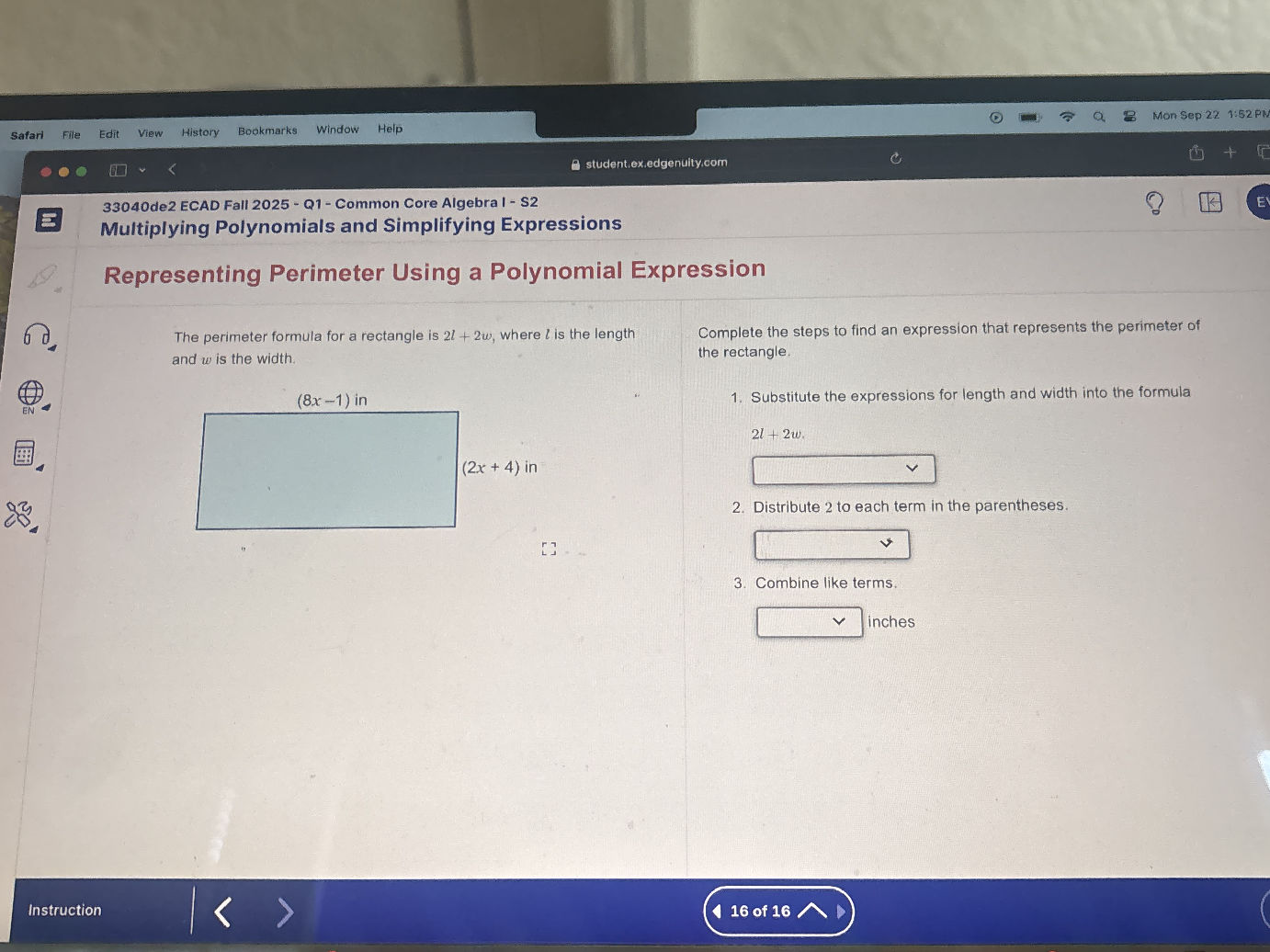 The perimeter formula for a rectangle is $2l | StudyX