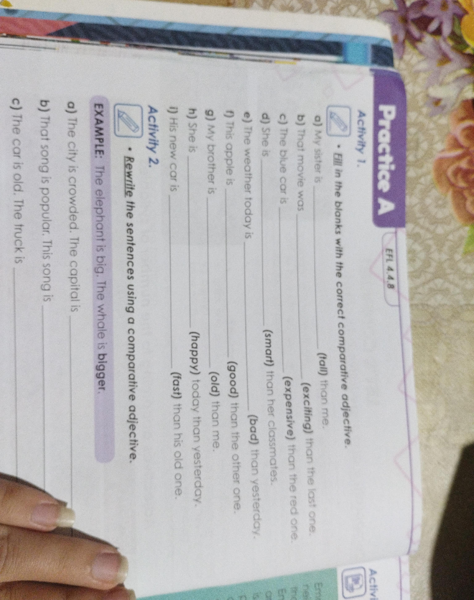 Activity 1. • Fill in the blanks with the