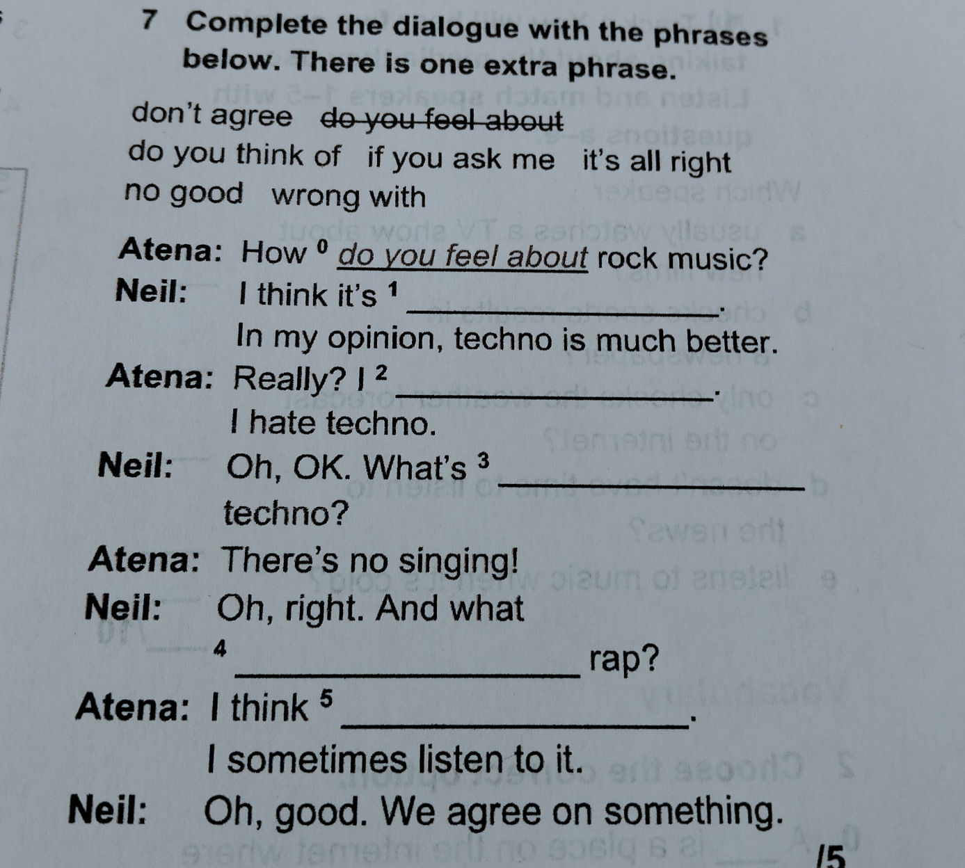 Complete the dialogue with the phrases | StudyX