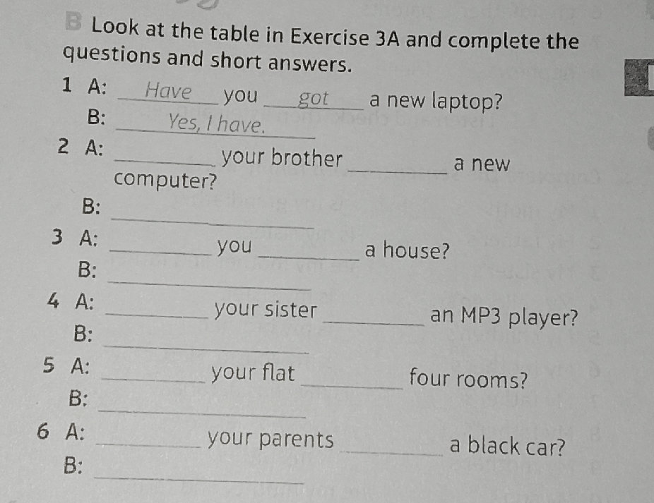 Look at the table in Exercise 3A and | StudyX
