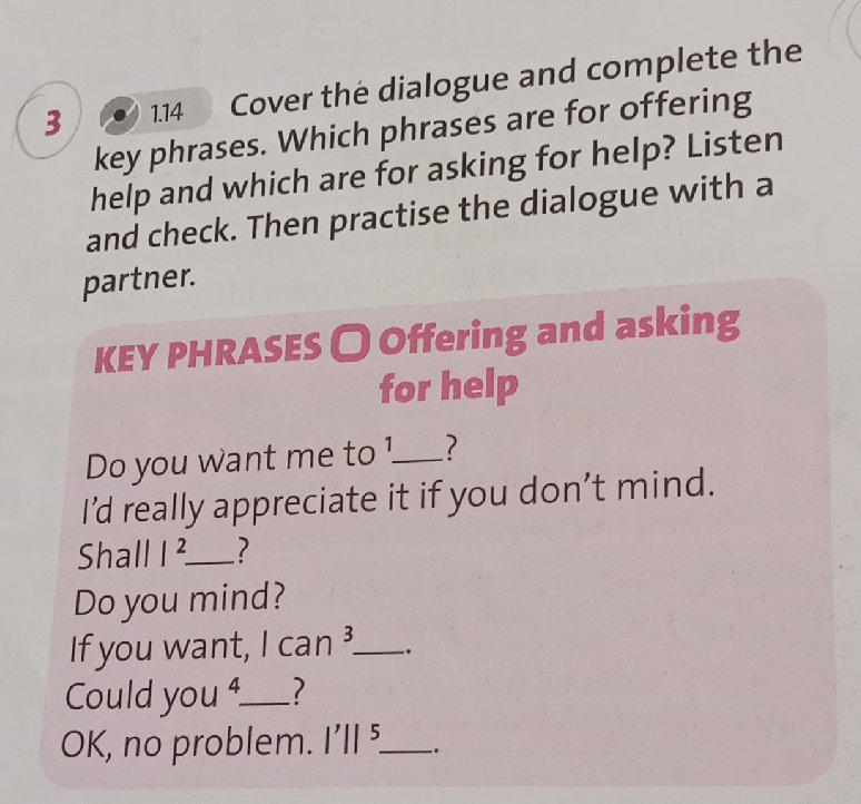 Cover the dialogue and complete the key | StudyX