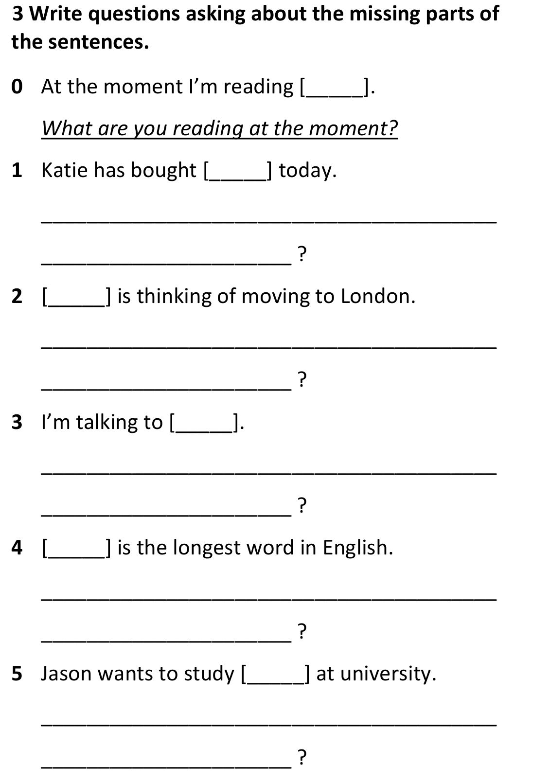 Missing Questions Write questions asking about the missing | StudyX