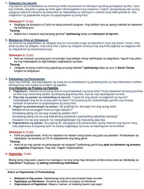 1. Pagsusuri ng Layunin Ang layunin ay | StudyX