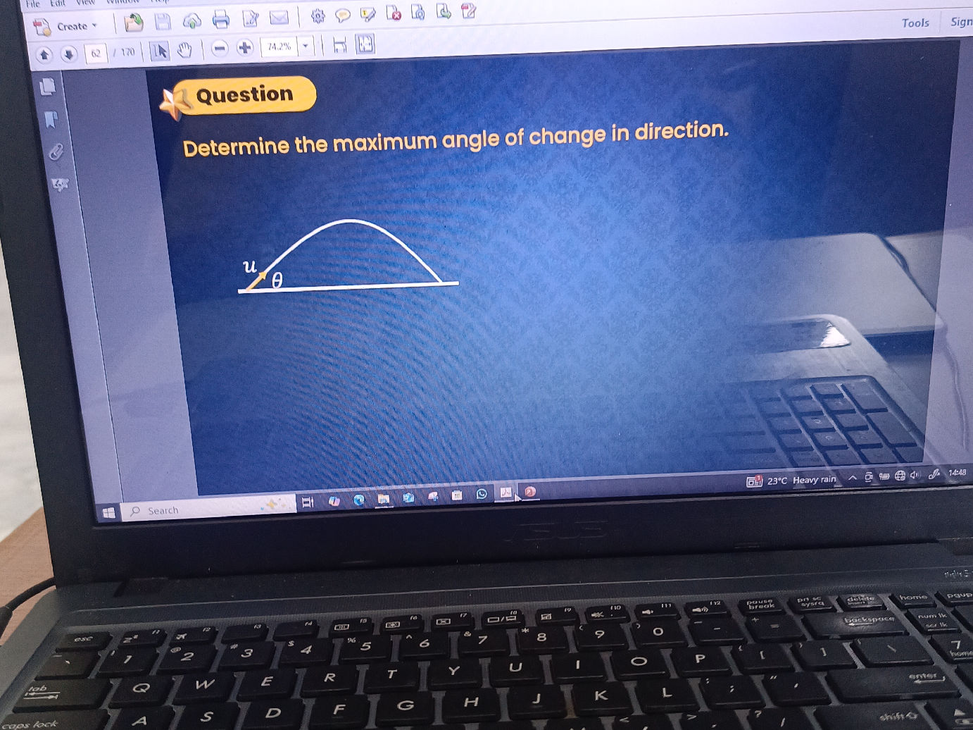 Determine the maximum angle of change in | StudyX