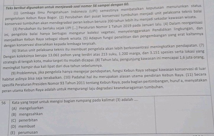 Kata yang tepat untuk mengisi bagian rumpang | StudyX