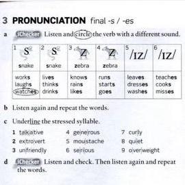 PRONUNCIATION final -s / -es a. Listen and | StudyX