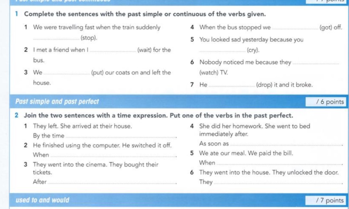 1 Complete the sentences with the past | StudyX