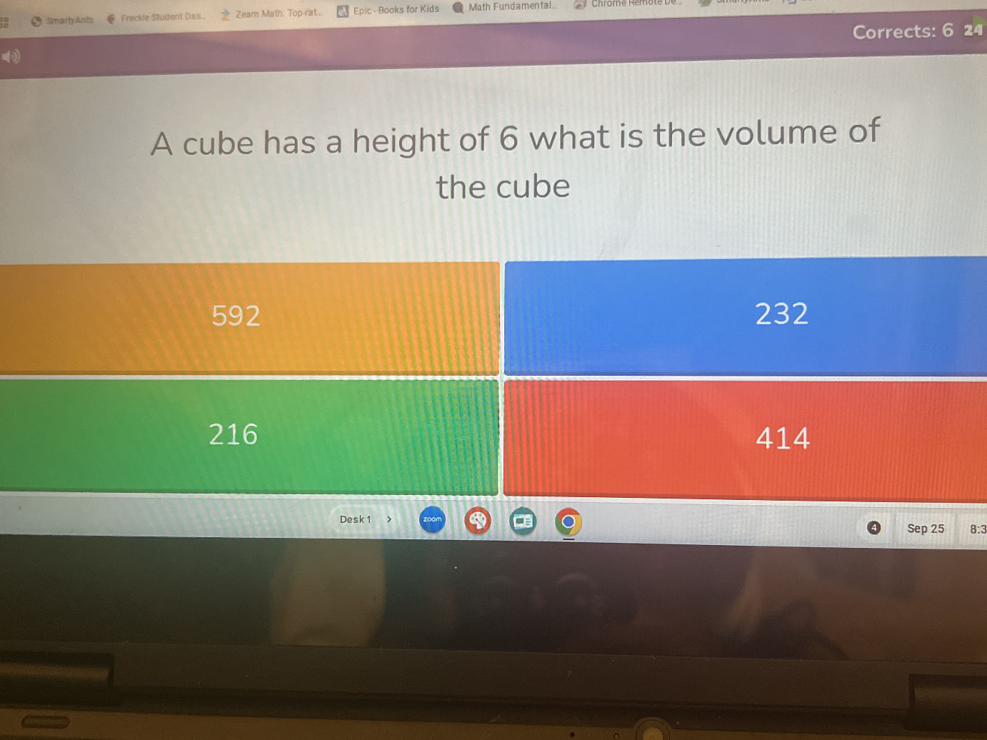 Cube Height A cube has a height of 6 what is the volume | StudyX