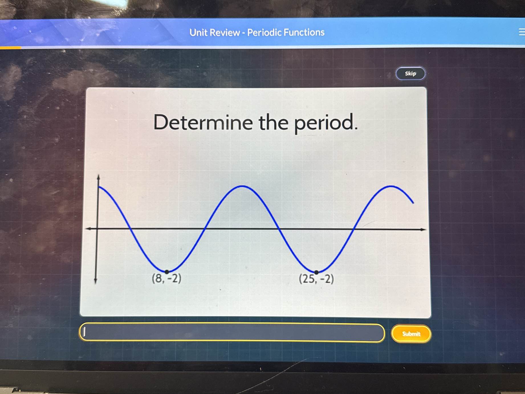 Determine the period. Here is a graph of a | StudyX