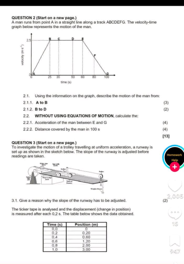 QUESTION 2 (Start on a new page.) A man | StudyX