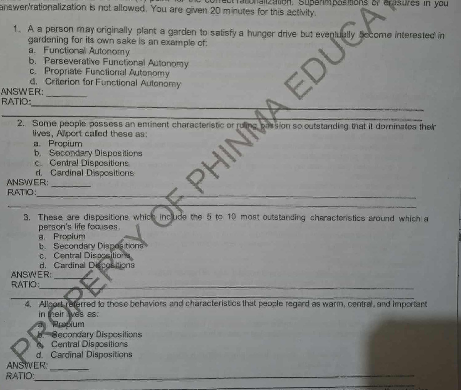 Cardinal Disposition Examples These are dispositions which include the 5 | StudyX