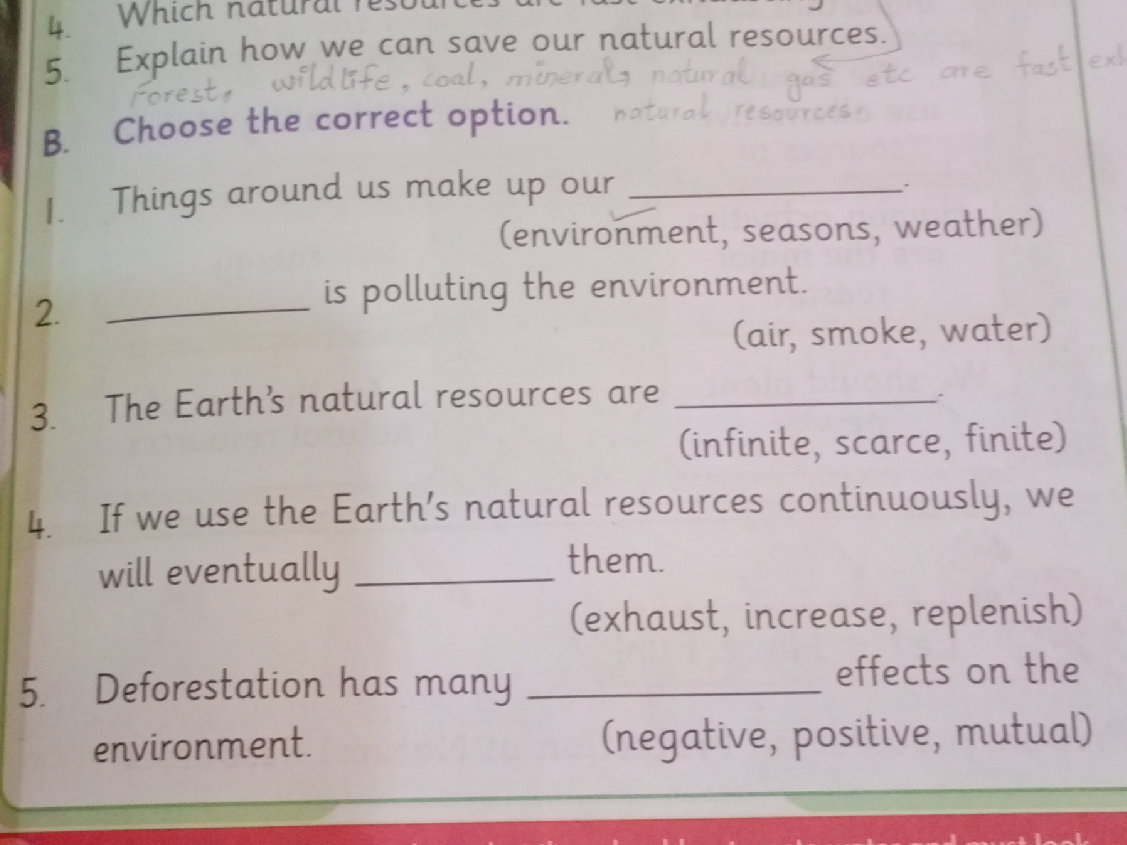 B. Choose the correct option. natural | StudyX