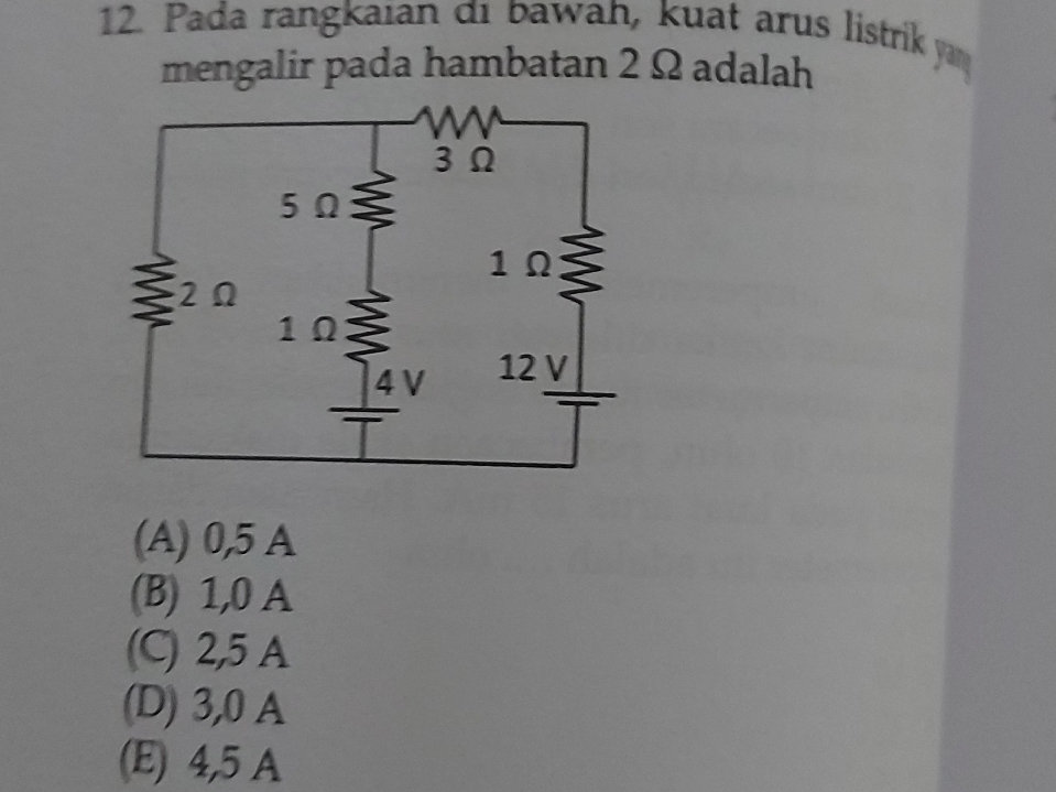 Pada rangkaian di bawah, kuat arus listrik | StudyX