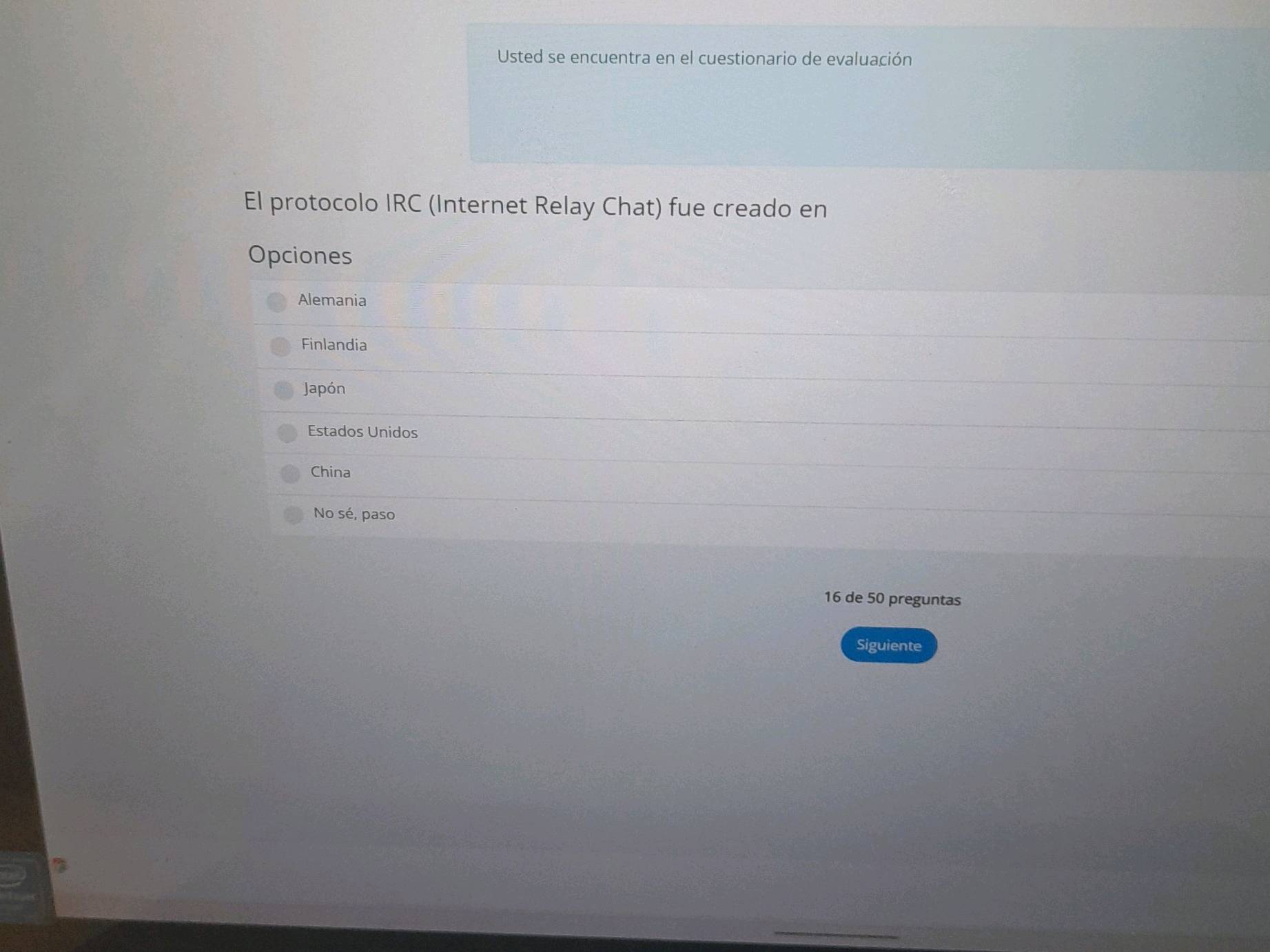 El protocolo IRC (Internet Relay Chat) fue | StudyX