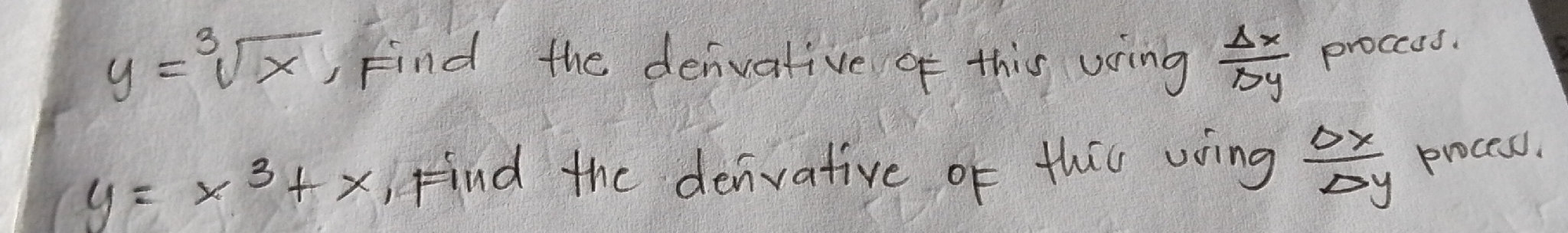 y = $ [3]{x}$, Find the derivative of this | StudyX
