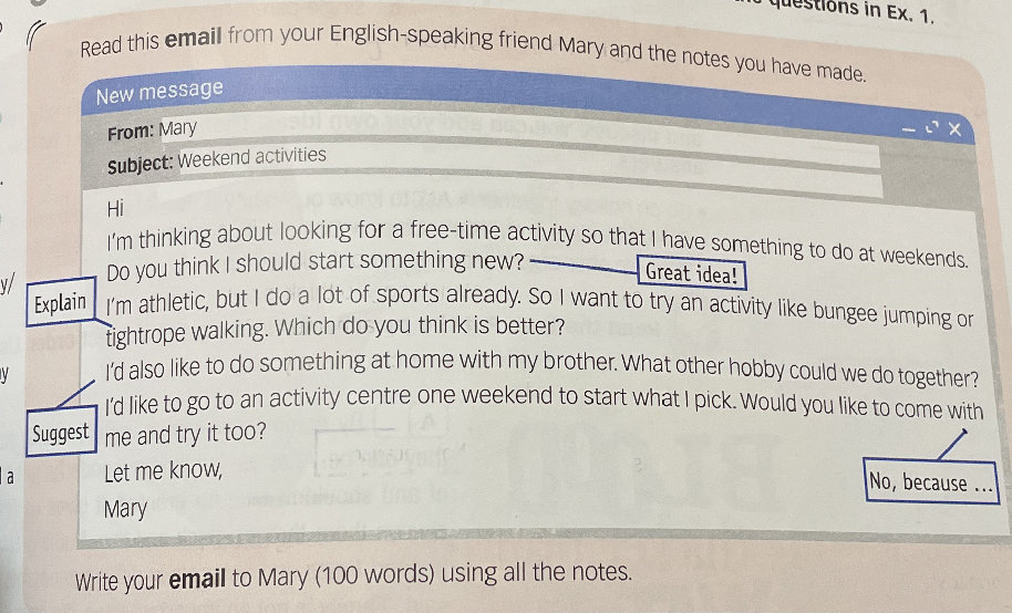 Speaking Email Read this email from your English-speaking | StudyX
