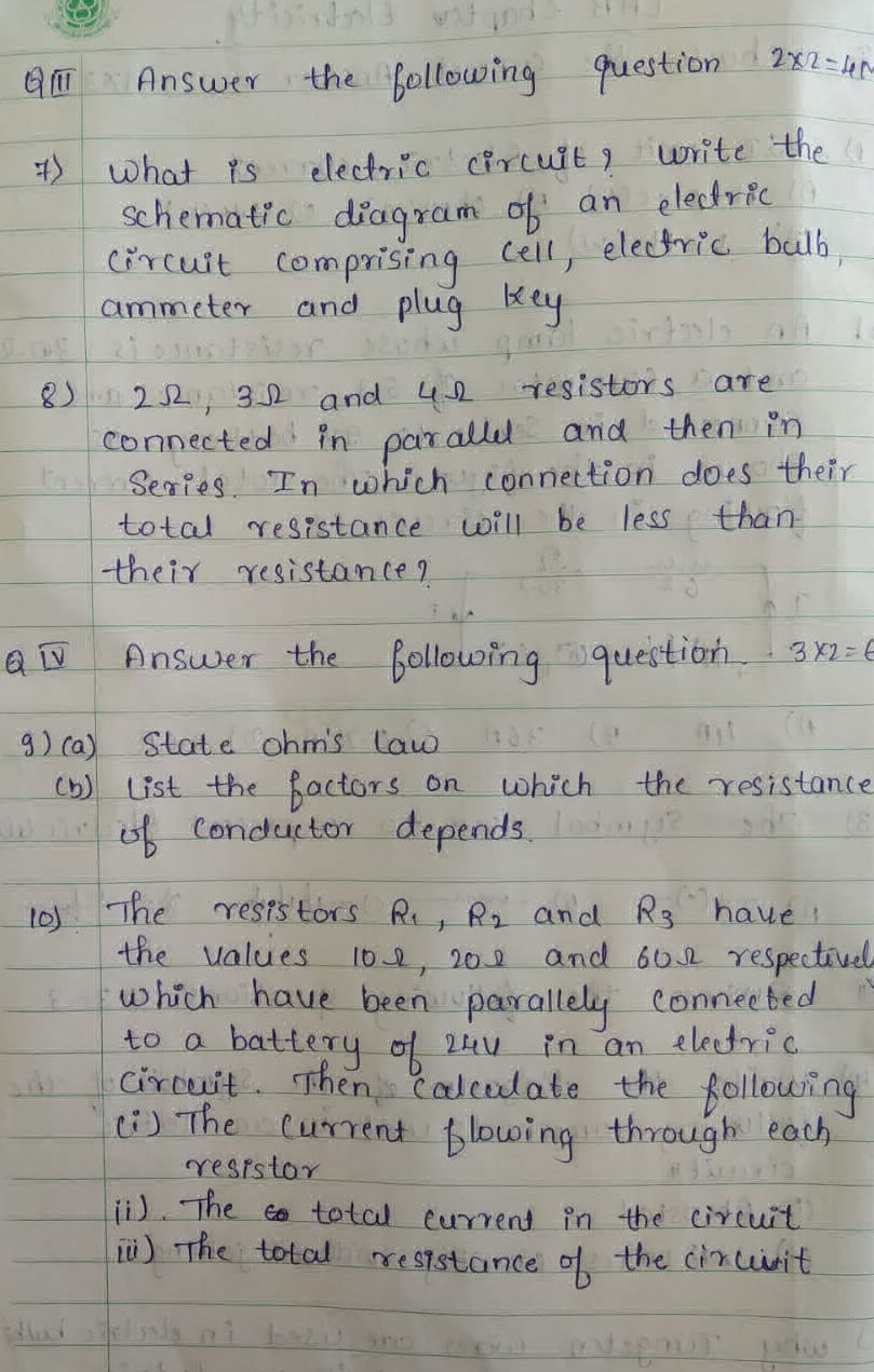 Electrical Writing What is electric circuit, write the | StudyX