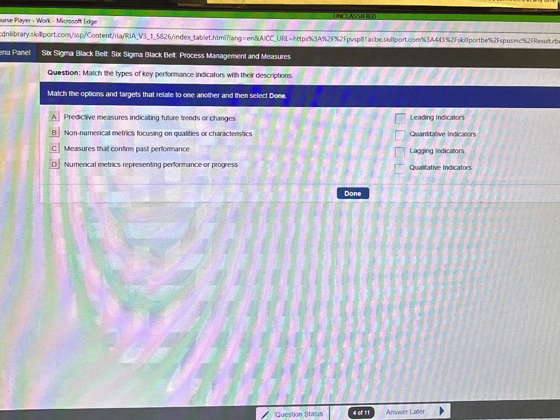 Match the types of key performance | StudyX