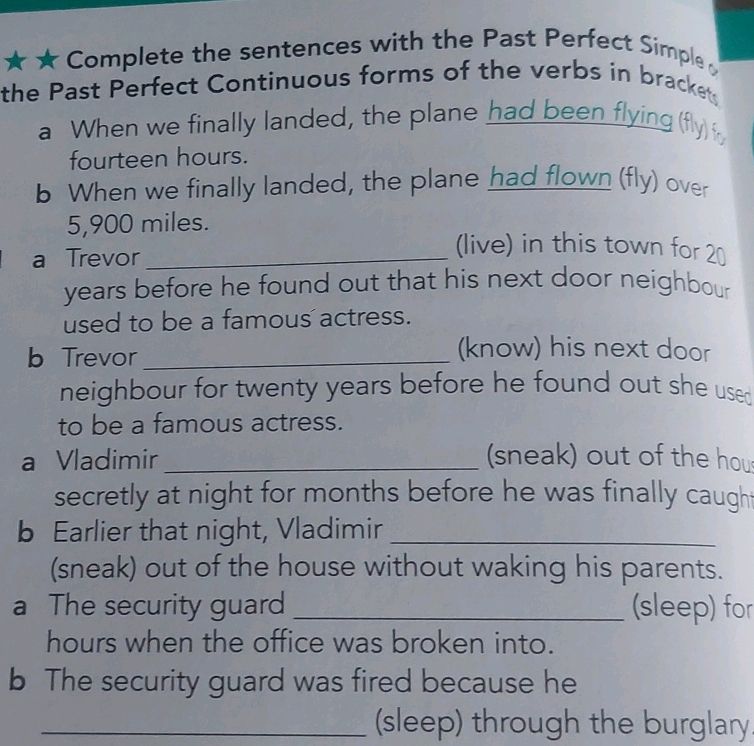 Complete the sentences with the Past | StudyX