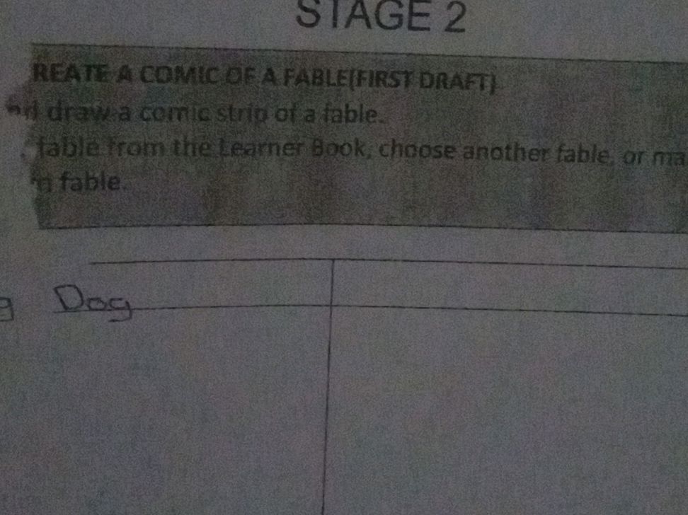 REATE A COMIC OF A FABLE(FIRST DRAFT) Draw | StudyX