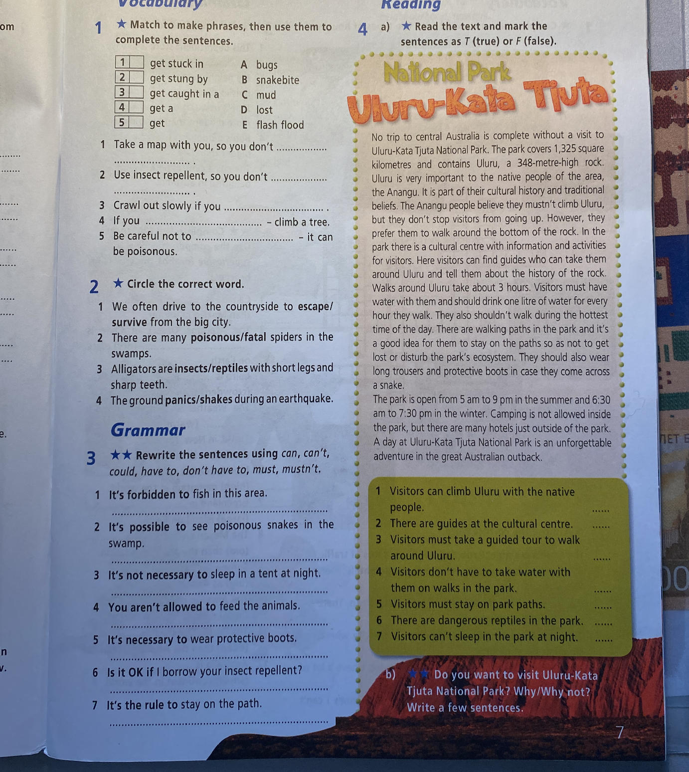 Vocabulary ★ Match to make phrases, then use | StudyX