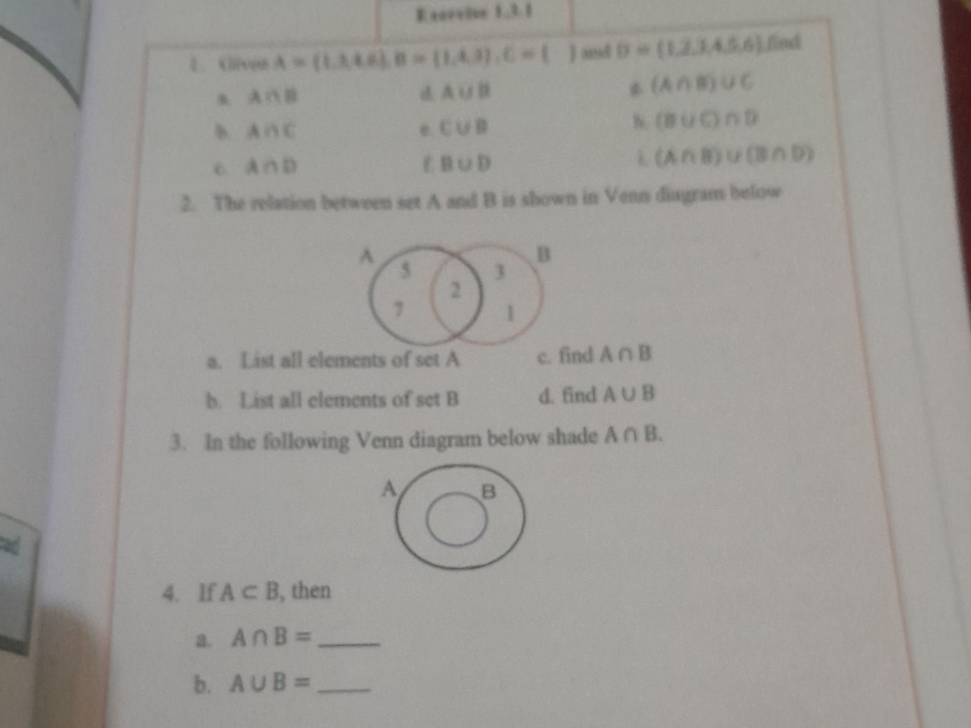 The relation between set A and B is shown in | StudyX