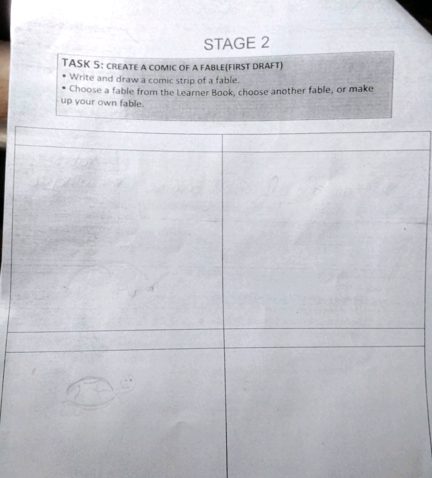TASK 5: CREATE A COMIC OF A FABLE(FIRST | StudyX