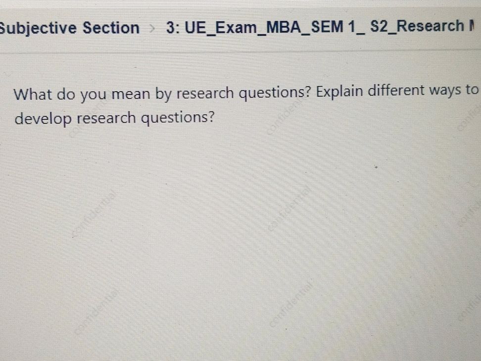 What do you mean by research questions? | StudyX