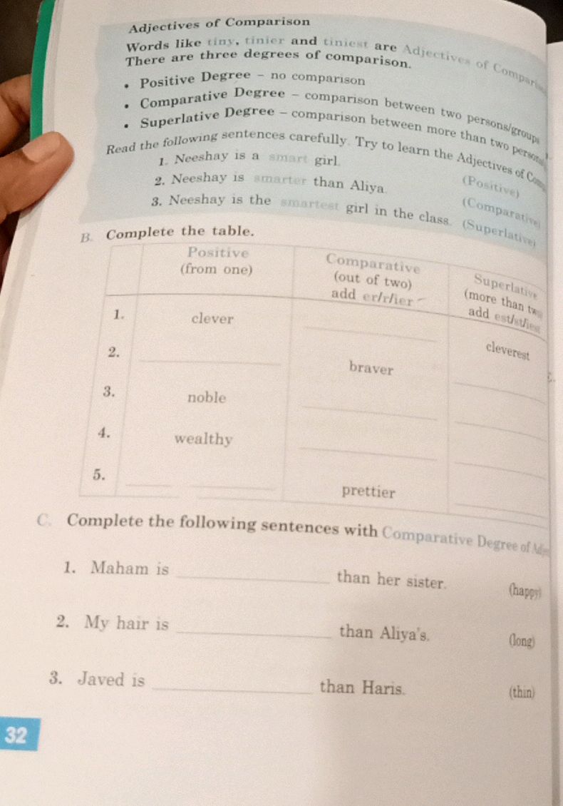 B. Complete the table. | Positive (from | StudyX