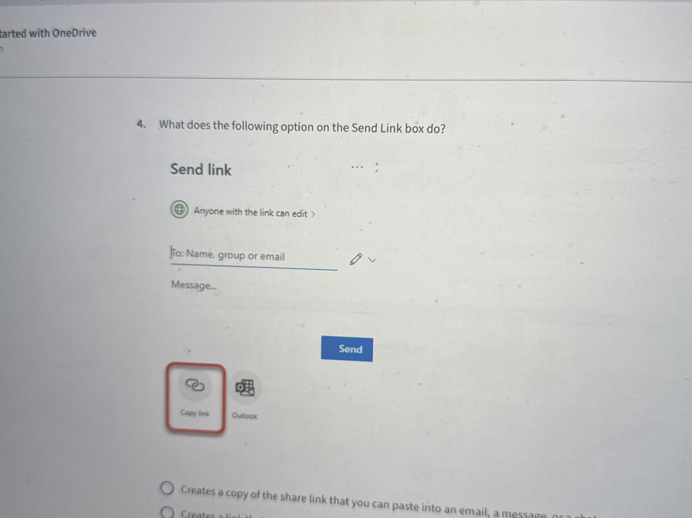 What does the following option on the Send | StudyX