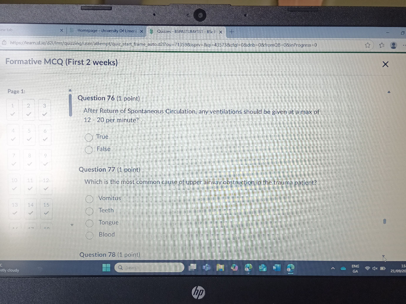 Question 76 Question 76 (1 point) After Return of | StudyX